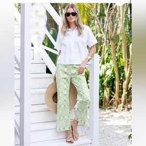 Julia Amory BABE PANT - CHARTREUSE ISLAND IKAT